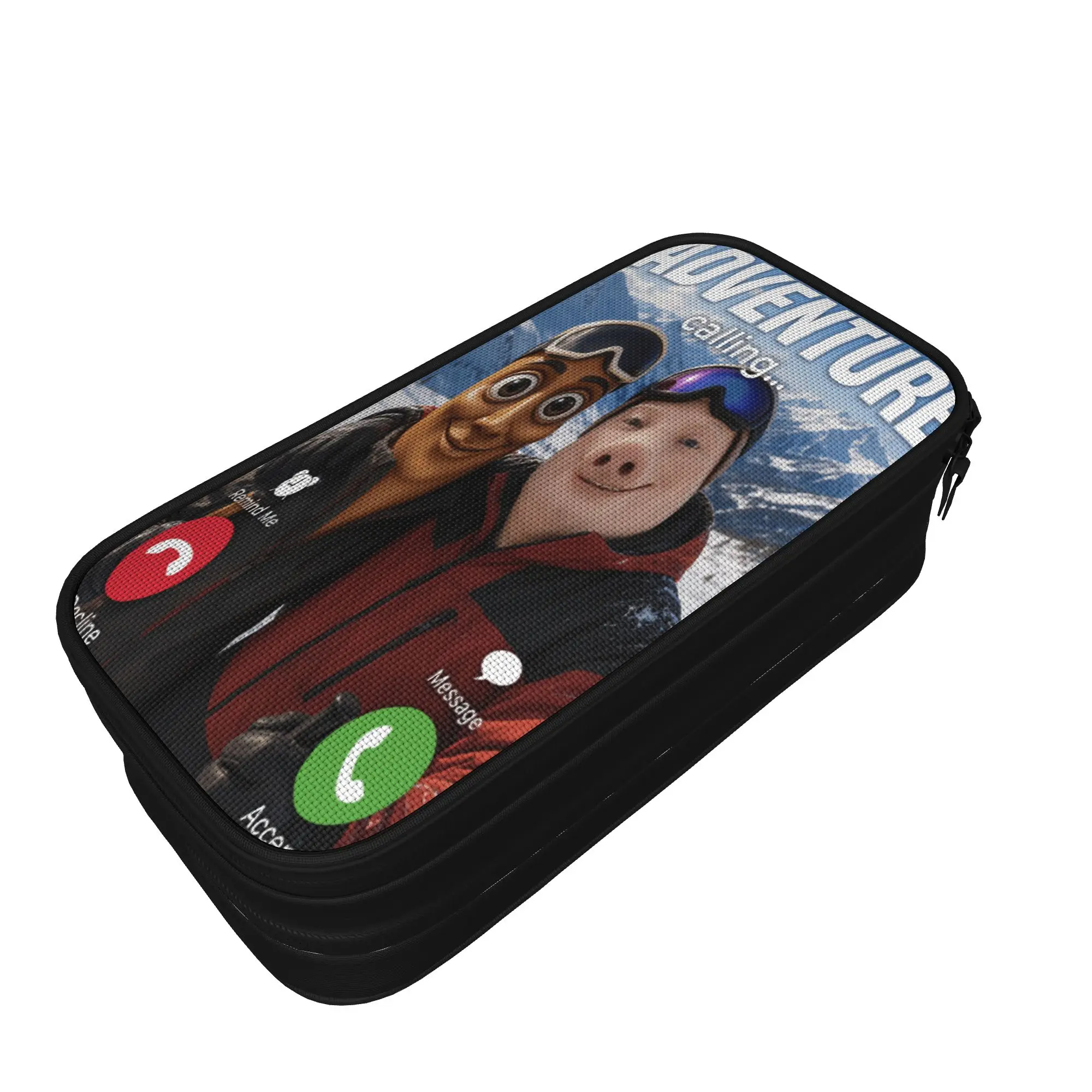 Pencil Case Winter Downhill Ski Trip John Pork Tung Sahur Calling Meme Pencil Bag School Pencil Cases Boy Stationery Organizer