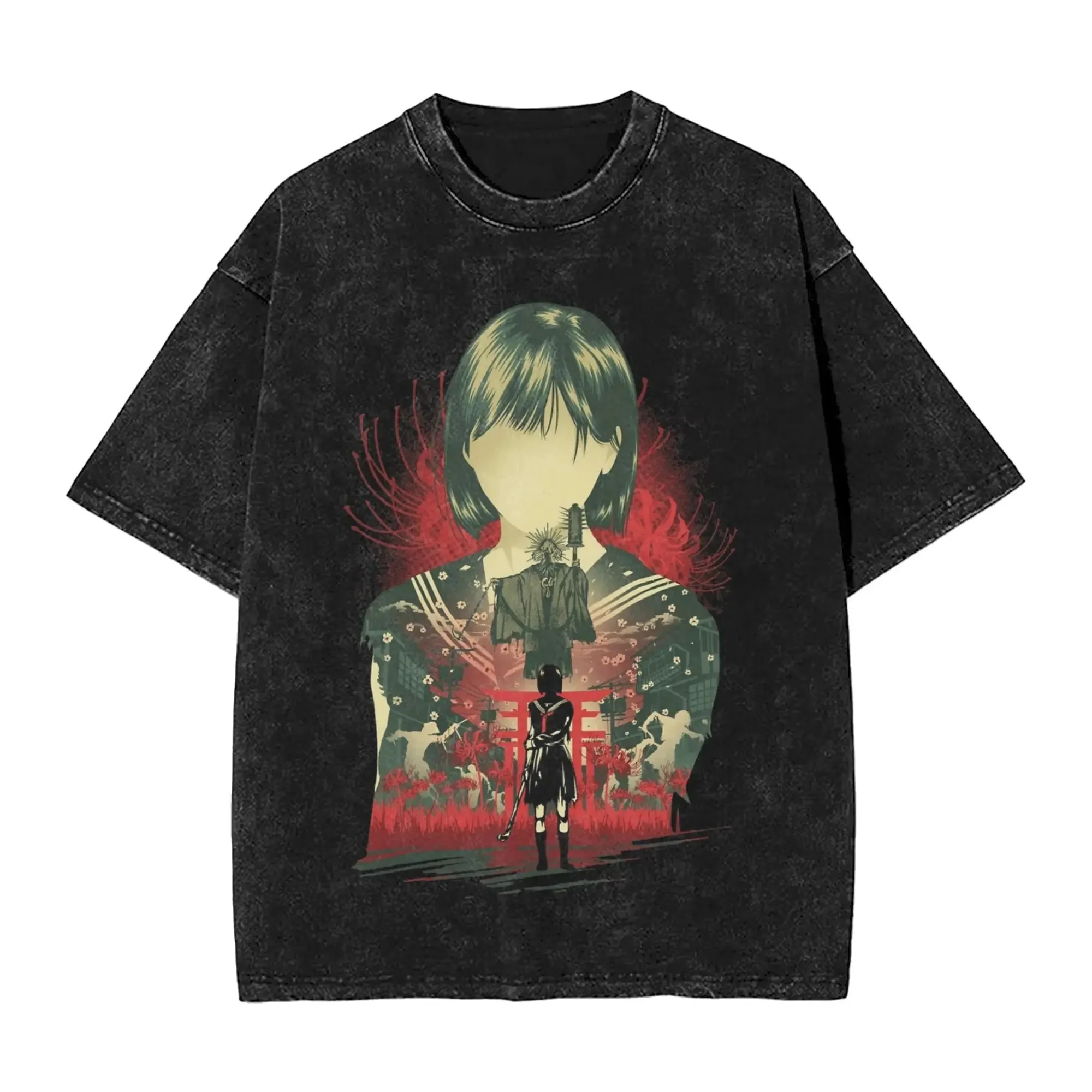 تي شيرت جديد لعبة رعب لعام 2025 تي شيرت مطبوع عليه صورة سايلنت هيل F تي شيرت عتيق مغسول ملابس هاراجوكو موضة الرجال والنساء لمحبي #2