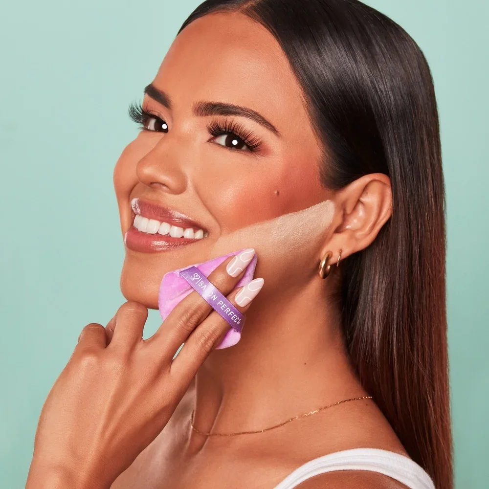 Applicateurs d'éponge de maquillage, bouffantes de poudre lisses et faciles, paquet de 6, finition aérographe en velours de coton doux réutilisable, pointe de précision, facile à tenir