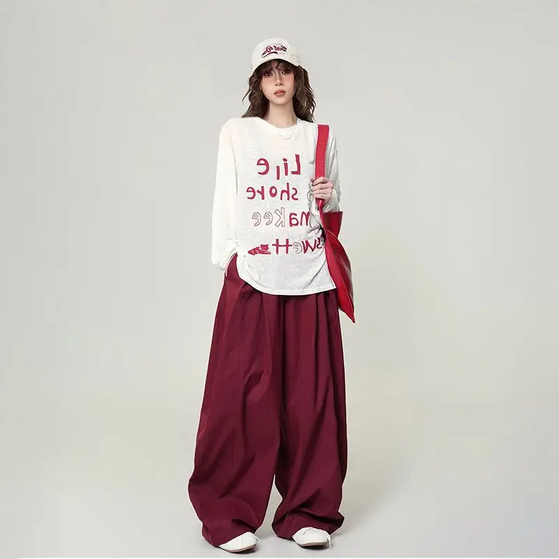 Camisetas de manga larga de algodón para mujer, Harajuku gótico de gran tamaño Y2K, adorno de encaje estético, Tops informales elegantes y cómodos ajustados