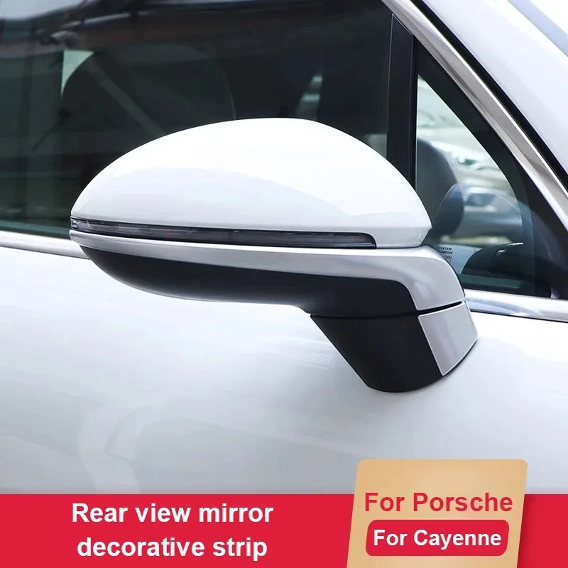 Rearview Mirror Streamer Decoration Strips Cover Trim For Porsche Cayenne 9ya 2018-2021 2022 2023 2024 2025 2026 Car Accessories