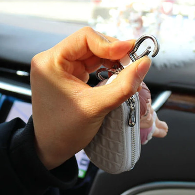 Car key case car key cover diamond-cut cute key case luxury keychain small wallet cartera llaves anahtar cüzdan key chain