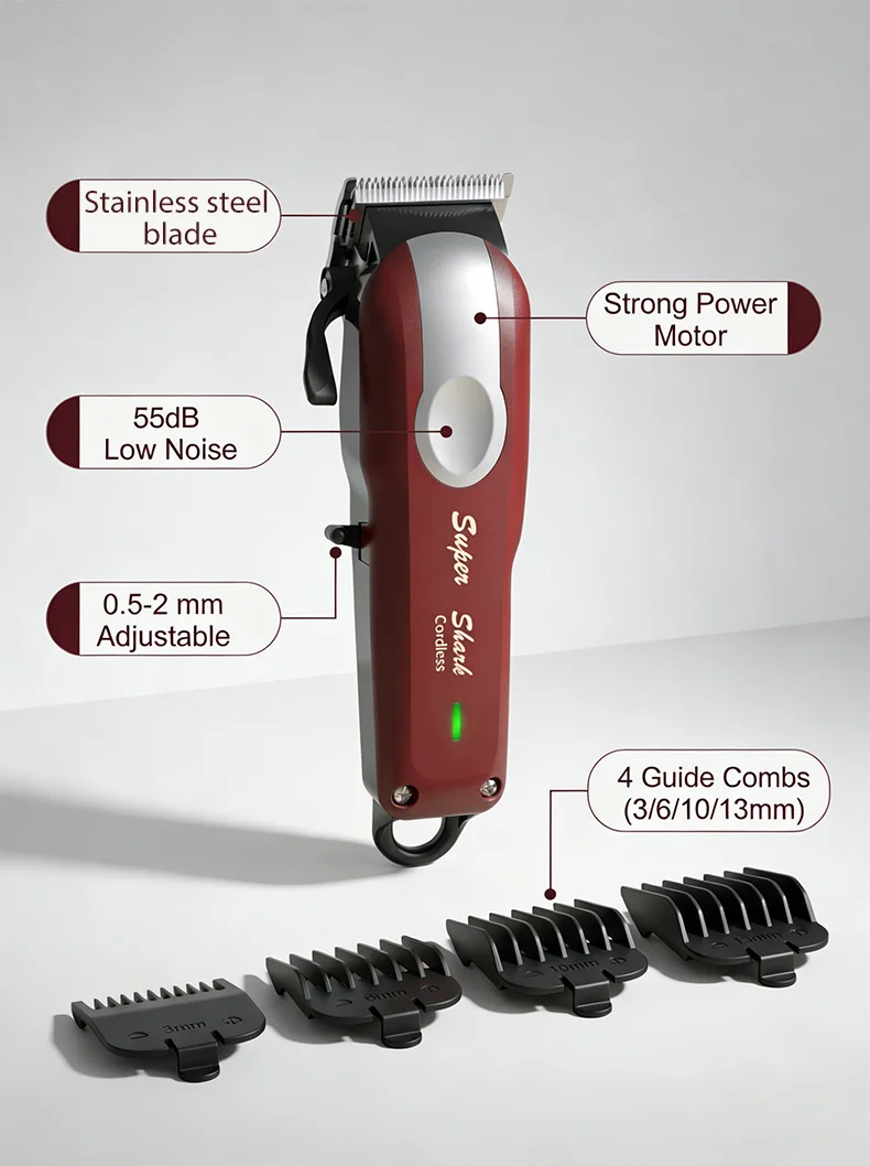 USB-Aufladbarer Professioneller Haarschneider für Männer mit LED-Anzeige, Kabelloser Trimmer, Haarpflege-Set für Zuhause, Ideales Geschenk für Männer – Detail 4