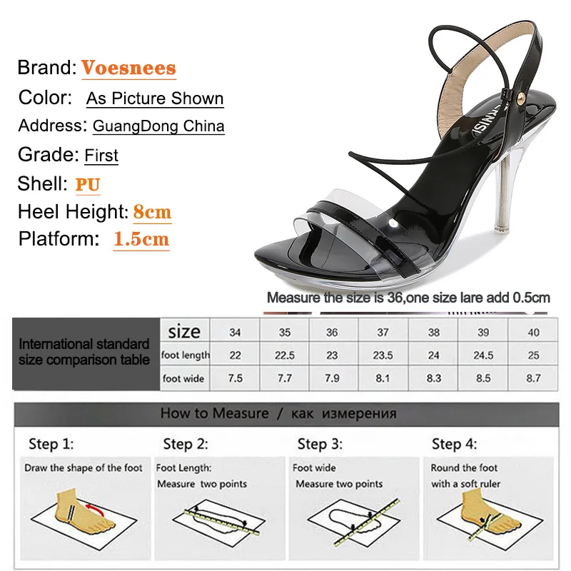 2022 Summer High-heeled Sandals Sexy Round Head High Heels Transparent Clear Heel Crystal 8cm Heel Sandals Women Outdoor Heels