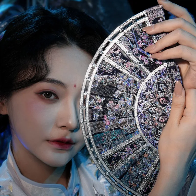 Metal 3D Puzzle DIY Folding Fan Model Kit Luxury Hand Assembled Jigsaw Fan Ornament Collectible Handcraft Art Gift for Adult