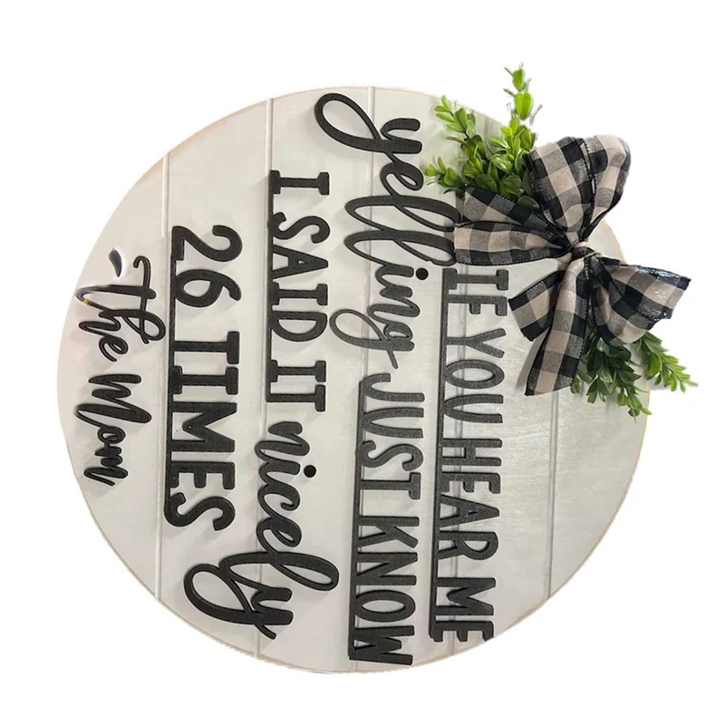

Door Hanging Sign For Front Door, Front Door Decor Round Wooden Hanging Sign For Home Outdoor Indoor For Easter Day