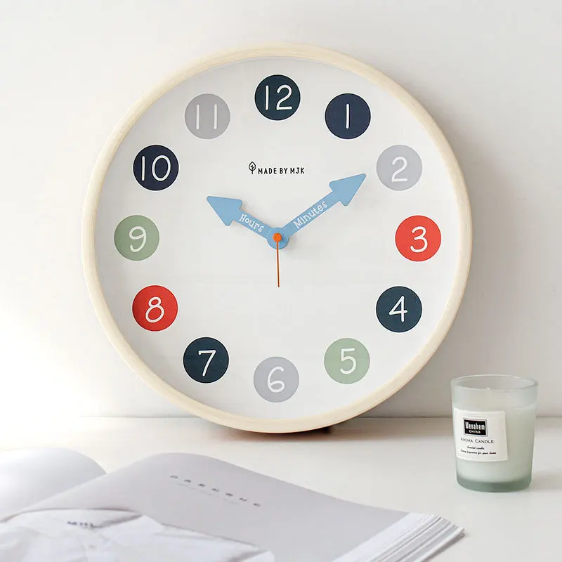 

Korea MJK Children's Room Clock Early Education Learning Wall Clock Wall Hanging Silent New Cute Cartoon Creative Bedroom Clock