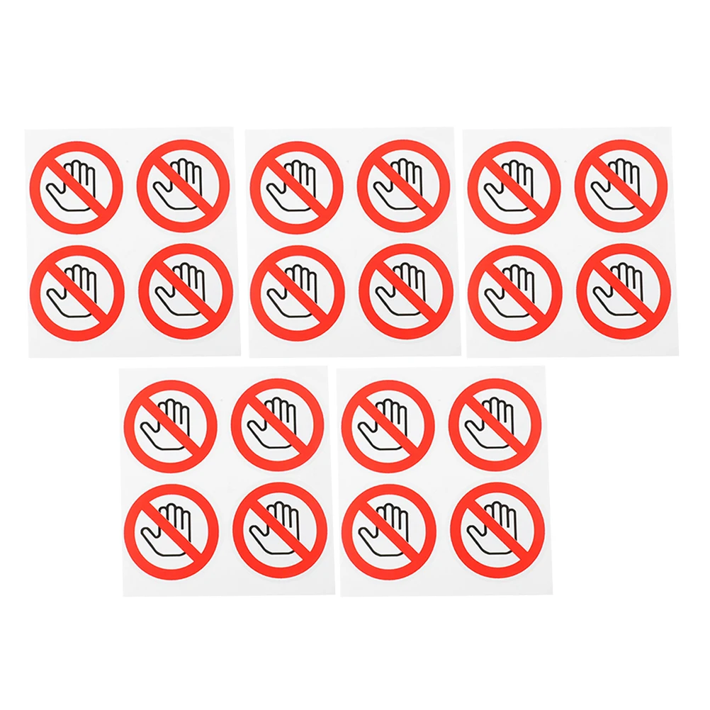 

20 Pcs Safety Sign Stickers Do Not Touch Warning Labels for Cars Glass Toolbox Baby Proof Self Adhesive Vinyl Decals