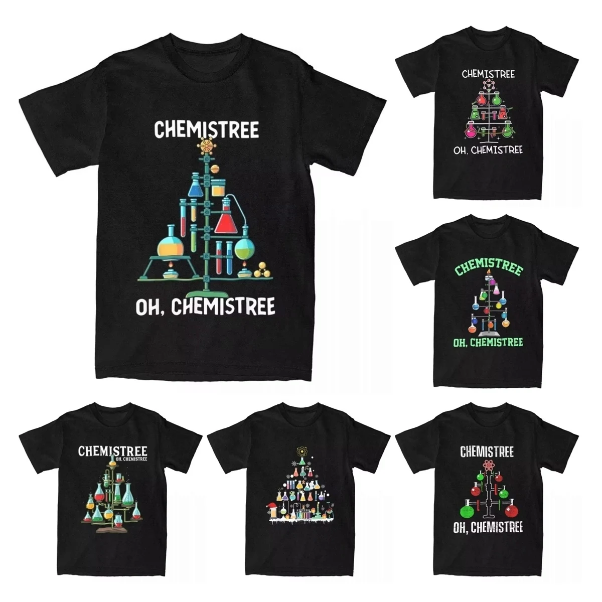 

Смешная Мужская футболка Oh Chemistree с изображением рождественской елки, химика, Рождественская футболка, искусственная хлопчатобумажная футболка