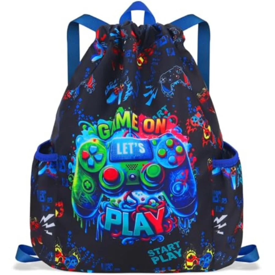 Mochila con cordón ajustable para niñas, bolsa de deporte, gimnasio, baile, playa, natación, viajes, con dos portabotellas