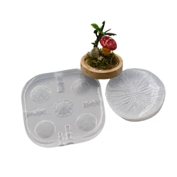 Soft Pottery Miniature Mushroom Silicone Mold 2pcs/set Simulated Mushroom Texture Imprint DIY Handmade Toys Polymer Clay Tools