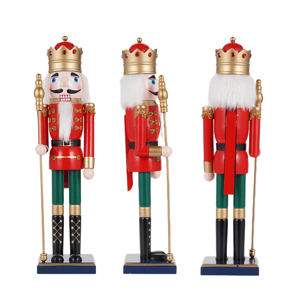 1Pcs 50CM Christmas Nutcracker scepter Cape King Christmas Decoration European Walnut puppet creative home decoration