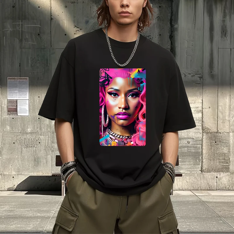

Nicki Minaj classic graphic T Shirts men women Oversized 100% Cotton top streetwear short sleeve cool Summer print Unisex shirt