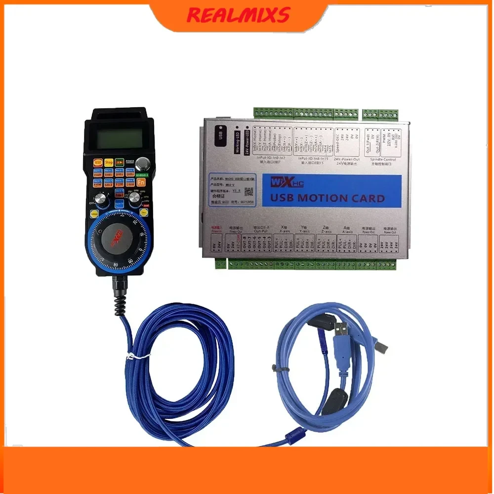 CNC Mach3 Controller Ethernet Breakout Board MKX-V Specialfication 3/4/6 axis+LHB04B-4/6 Wired handwheel 2000KHz