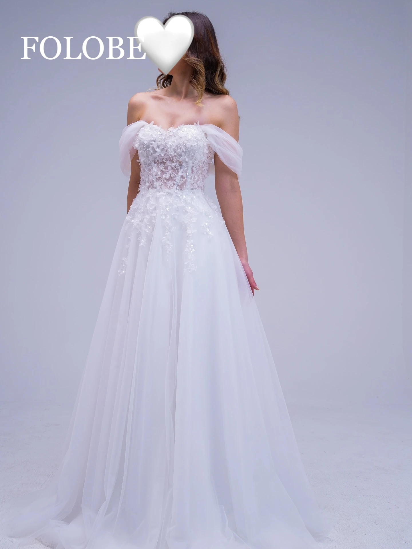 

Off The Shoulder Wedding Dresses A-line Tulle Dress Sparkly Luxury Bridal Gowns Evening Dresses Vestidos De Novia Customized
