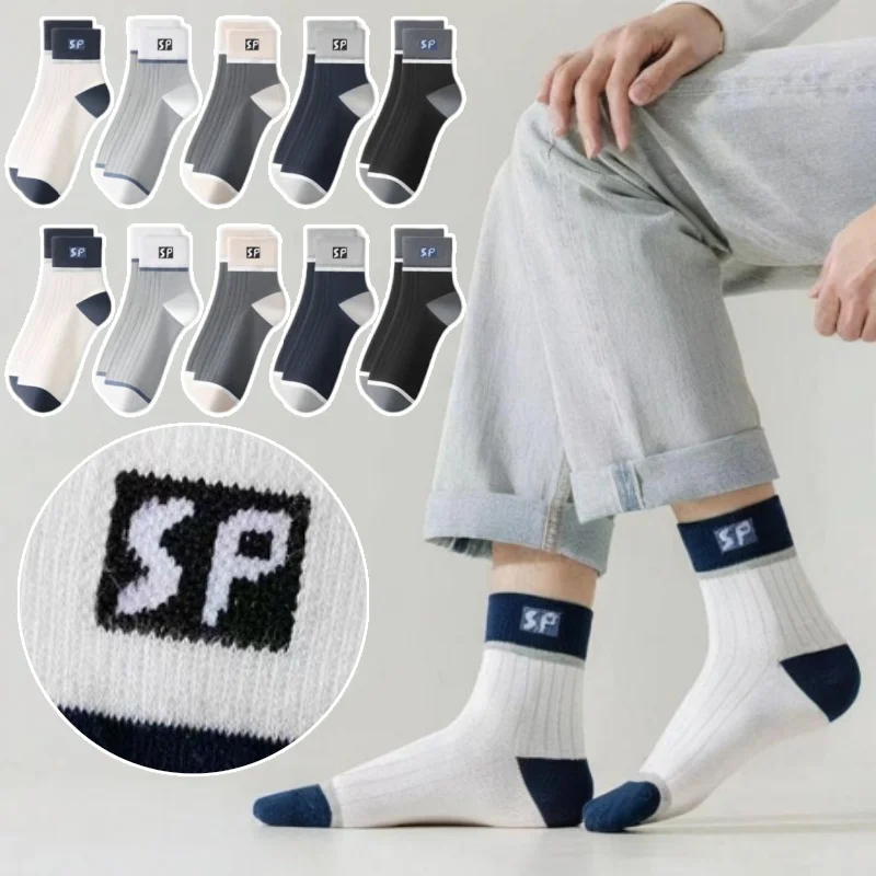

Winter Hiking Socks for Men Cotton Thermal Mid Calf Socks Cushion Anti Odor Moisture Wicking Athletic Socks for Cold Weather