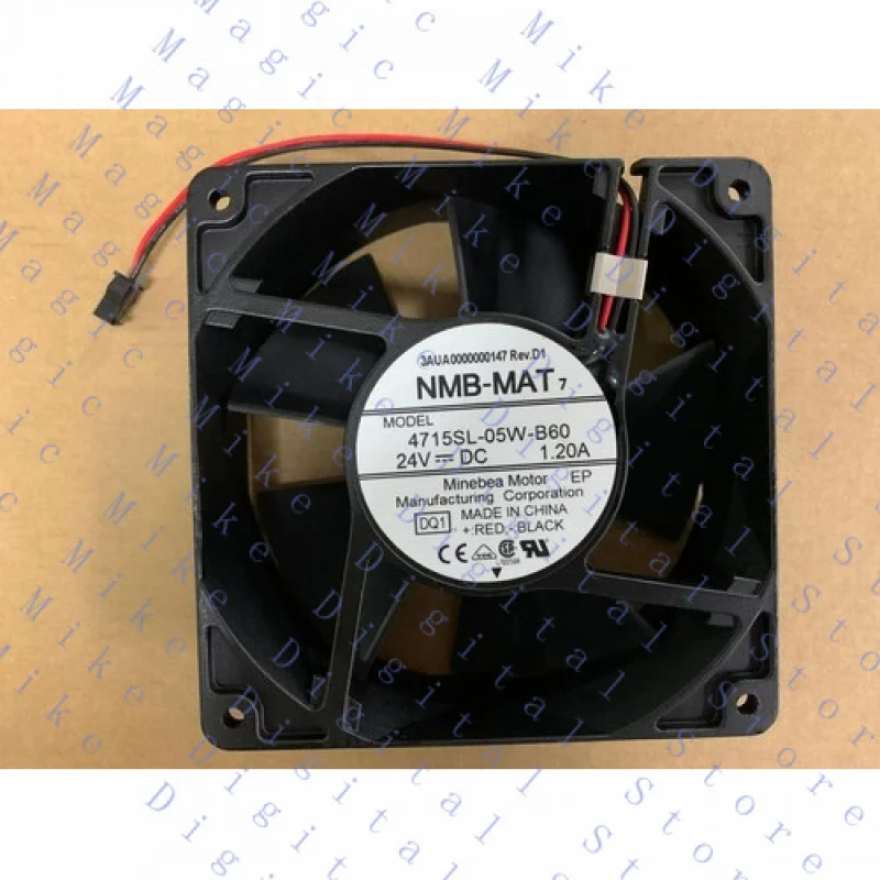

UU 1PC For 120*38MM 1.20A IP55 Waterproof Inverter fan 4715SL-05W-B60 DC 24V