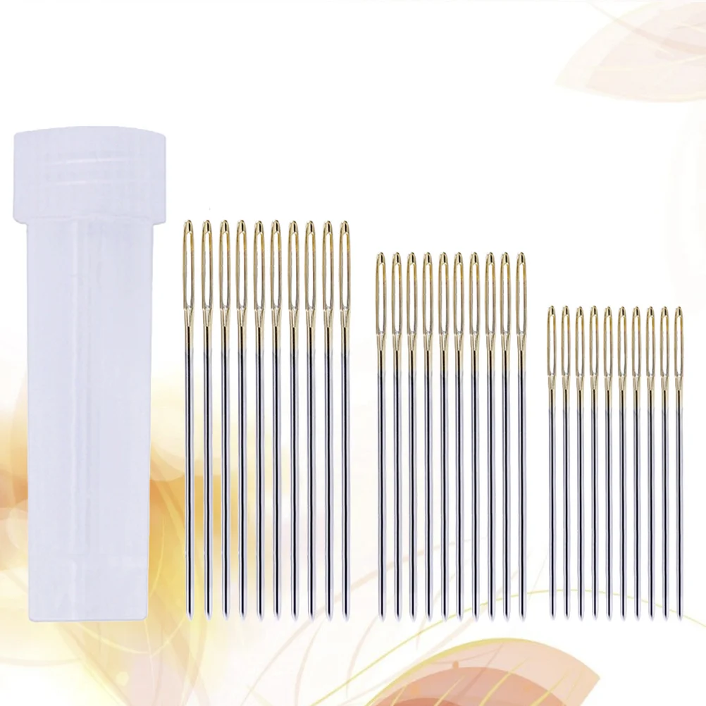 

30Pcs Large Eye Cross Stitch Needles Carbon Steel Anti Rust Sewing Kit for Yarn Knitting DIY Crafts Stitching Needle