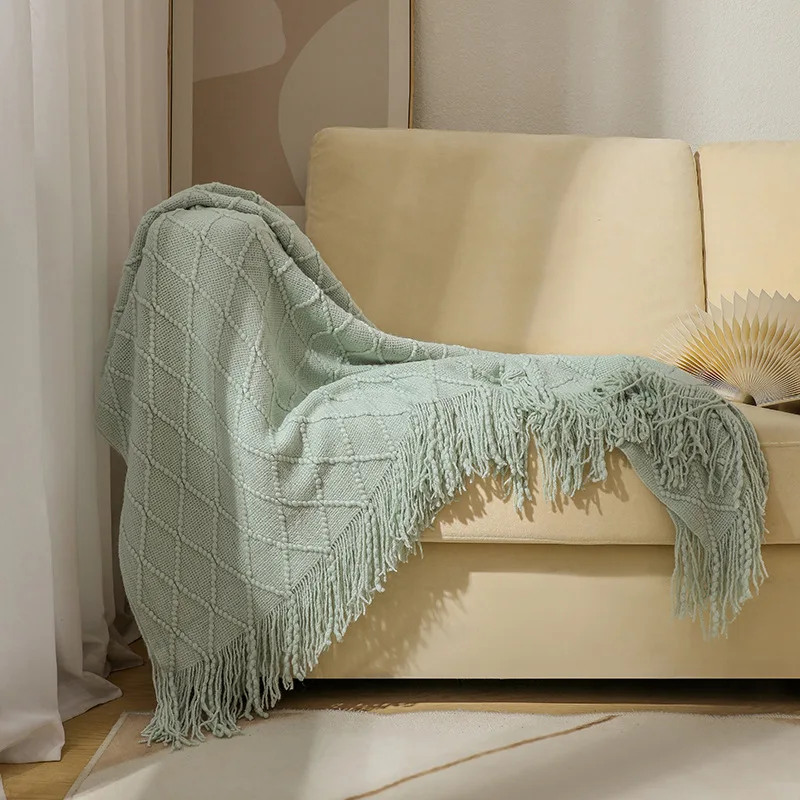 Nordische Strickdecke: Weicher, bequemer Schal für Sofa, Bett und Reise – Dekorative Tagesdecke für Hotel und Zuhause
