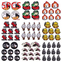 5PCS/Lots Duck Dinosaur Cat Patches For Clothing Thermoadhesive Patches on Clothes Animals Embroidered Patch Badges On Backpack
