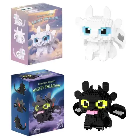 Nuevos bloques de construcción, juguetes de animales, bloques de micrófonos de dragón de dibujos animados, figuras de acción, juguetes de Halloween, regalos, decoraciones