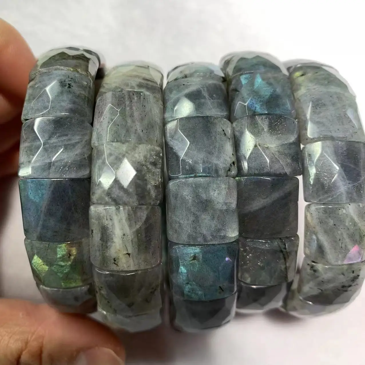 New Labradorite Stone Bracelet Natural Gemstone Jewelry Charms Bangle for Woman for Man for Gift Wholesale