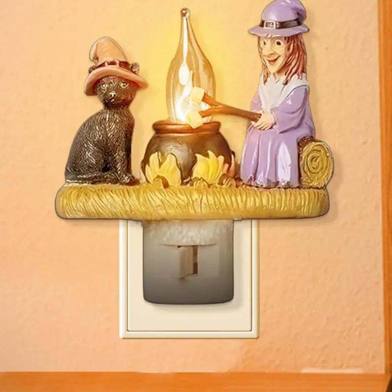 

Faux Campfire Night Light Witches Campfire Flickering LED Night Light Halloween Atmosphere Bedside Lamps Halloween Decorations