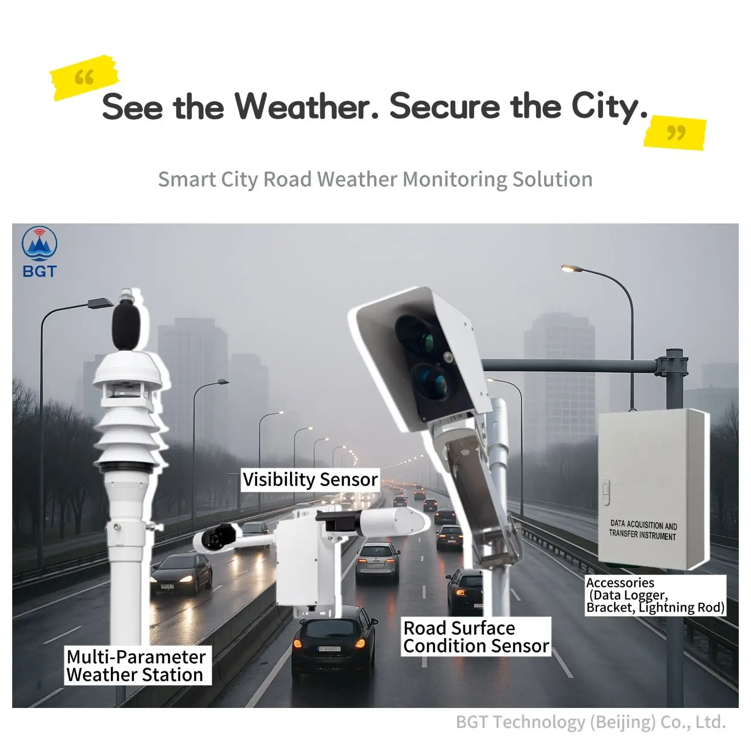In stock 2026 High Precision IoT Road Weather and Visibility Monitoring System for Highway Bridge Tunnel and Airport Safety