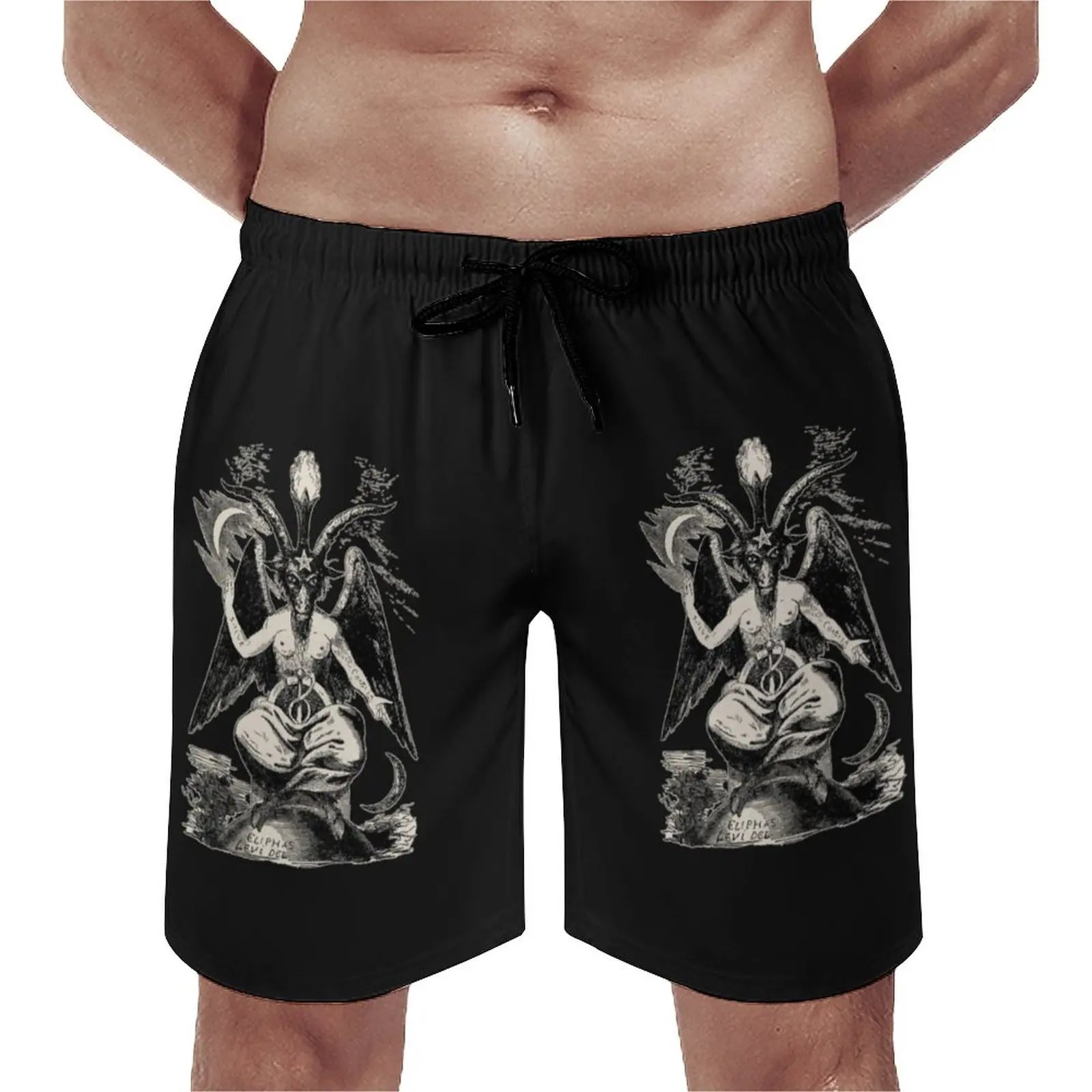 Baphomet Board Shorts Hot Sale Teufel Devil V Customs Board Short Pants Men Elastic Waist Classic Swimming Trunks Big Size