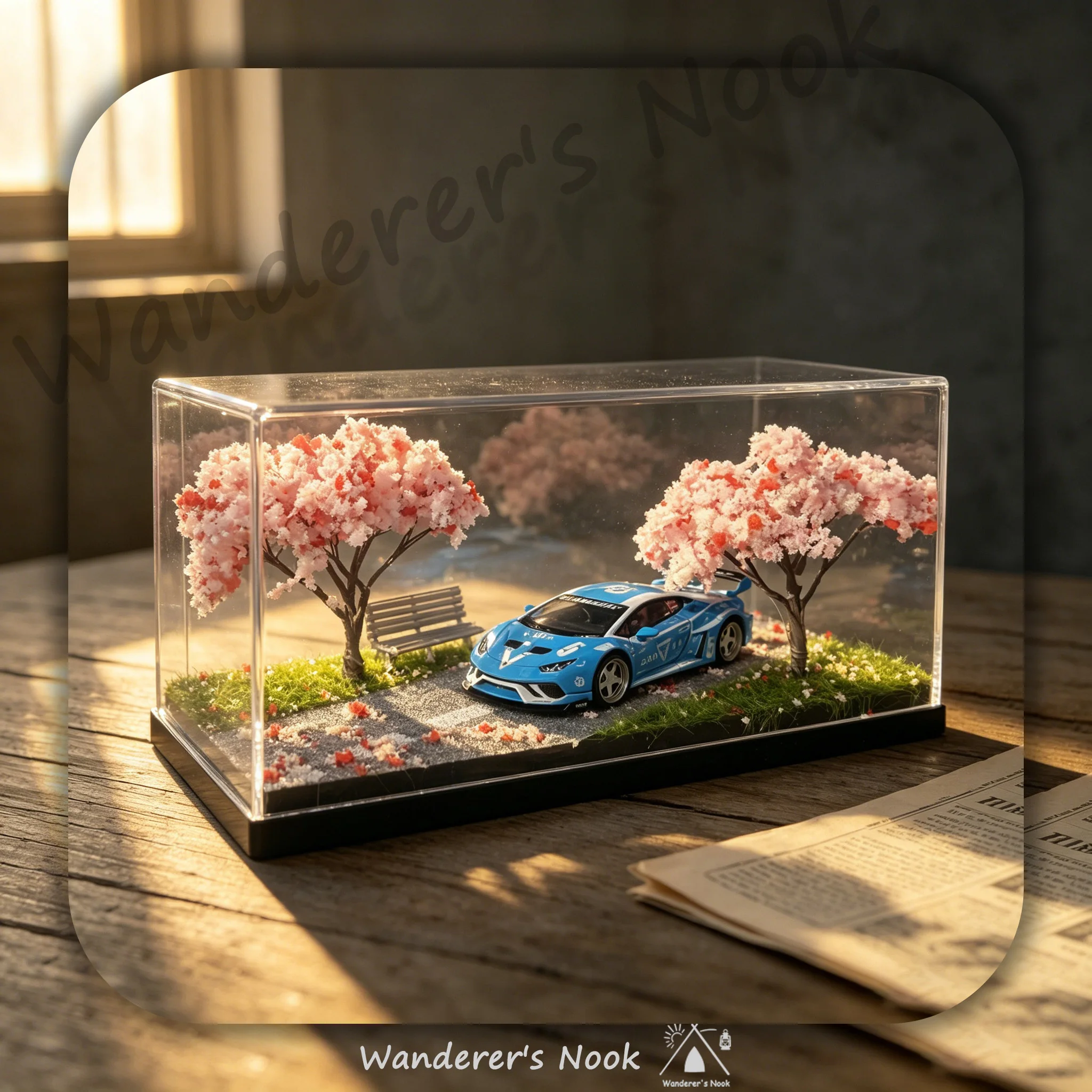 Model Kit Display - 1:64 Cherry Blossom Diorama Car Model