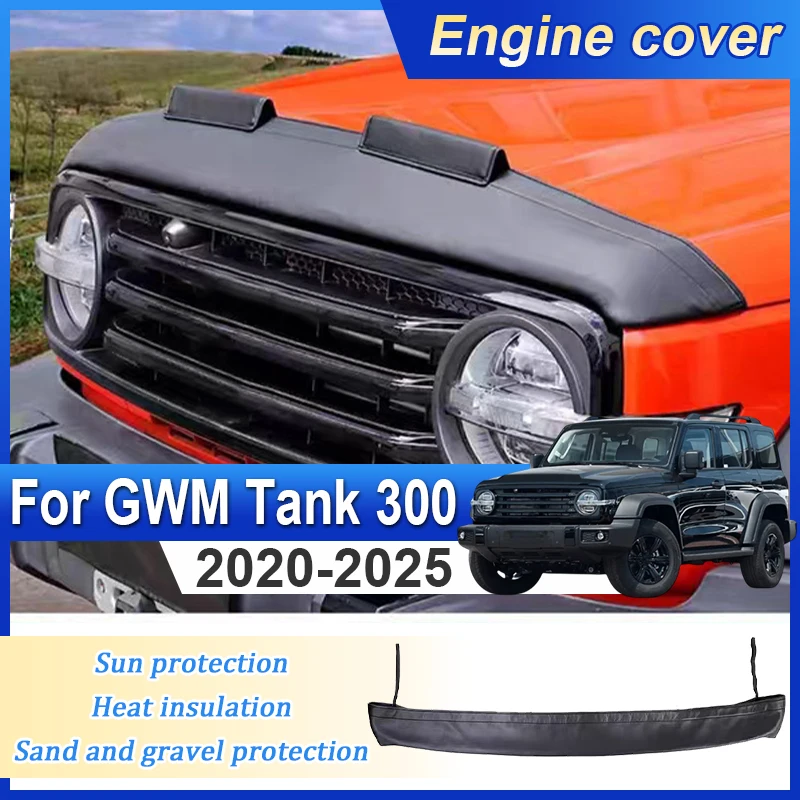 

Car Hood Protective Cover For GWM Tank 300 Accessories 2025 2020-2024 Sand and Stone Guard Hood Auto Off-road Modification Parts