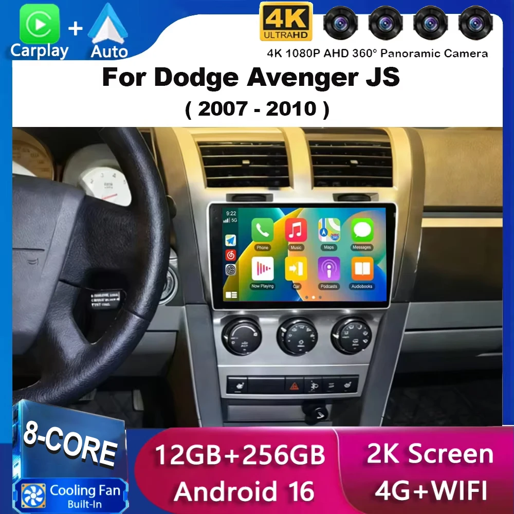 For Dodge Avenger JS 2007 - 2010 Android 16 Carplay For Dodge Nitro 2006 - 2011 Android Auto Video GPS Navigation Stereo 4G Wifi