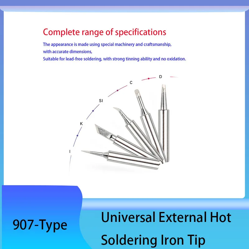 1/3/5/10Pcs Universal 907-Type Soldering Constant Temperature Internal Hot Soldering Iron Tip Lead-Free Soldering Iron Tip