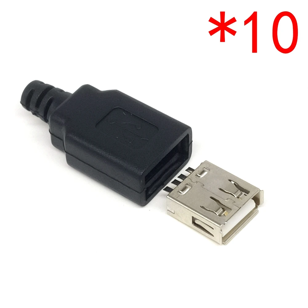 A-type plug USB 4-pin female plug penutup plastik hitam Hot baru 1.2 5.10 buah