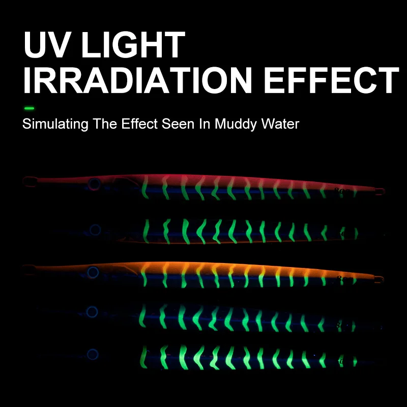 TEASER J109 لوحة حديد لصيد الأسماك البحرية سريعة الغرق 80 جرام 100 جرام، ذيل أصفر، ماكريل، طعم اصطناعي مضيء سريع السحب #5