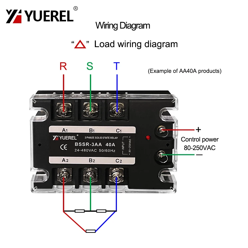 DC Control AC or AC Control AC SSR Module 3 Phase Solid State Relay 10A 25A 40A 60A 80A 100A 120A