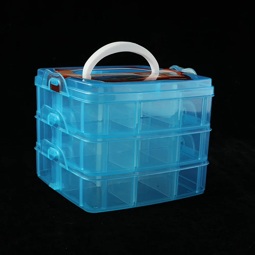 1pc 18 Grids PP Plastic Adjustable Storage Box 3 Layer Detachable Storage Box Rectangle Portable Beads Jewelry Container