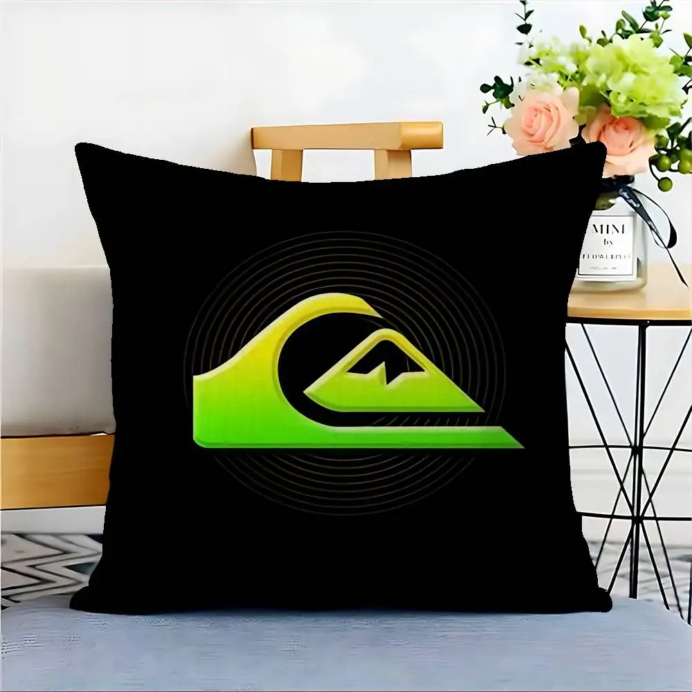 Q-QuiksilverS LOGO Cushion Cover Pillowcase Upholstery Sofa Throw Pillow Home Decor Pillowcas