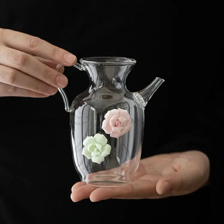 Glass Teapot Imitation Song Pinch Hand Ewer Tea Making Device Green Kettle Teacup Tea Infuser Tea Kettle