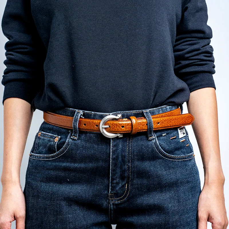 High End Embossed Pattern Genuine Cow Leather Full Rgrain Waist Belts Women Jeans Strap Cowhide 95-115Cm Ceinture Designer Belt
