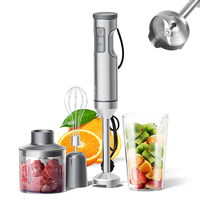 Hand Immersion Blender Powerful 4-in-1,Stainless Steel Stick Food Mixer,700ml Mixing Beaker,500ml Processor,Whisk