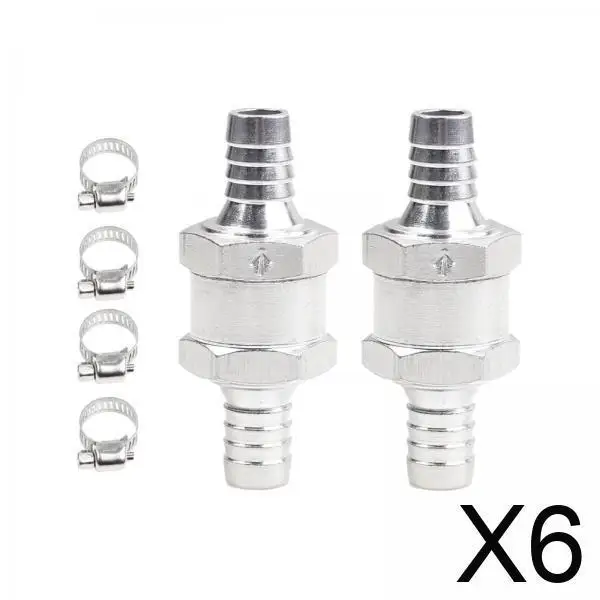 

Universal Non Return Check Valve Aluminium Alloy with Hose Clamps for Automotive Water Petrol Oil Applications