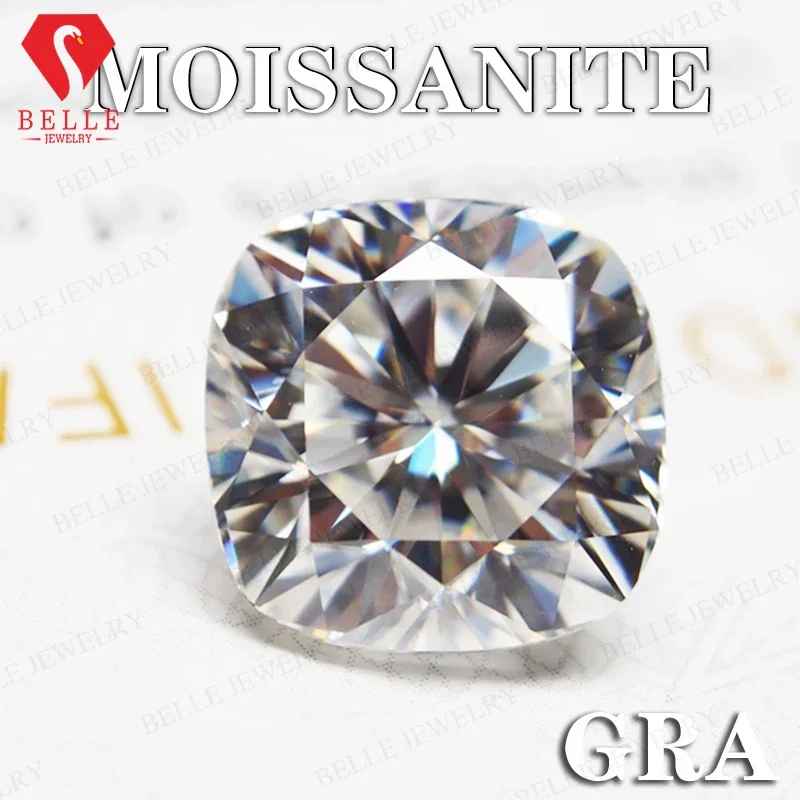 

Hot Sale Excellent Cushion Cut Moissanite Stone White DEF Color VVS1 Loose Gemstone Pass Diamond Tester with GRA Certificate