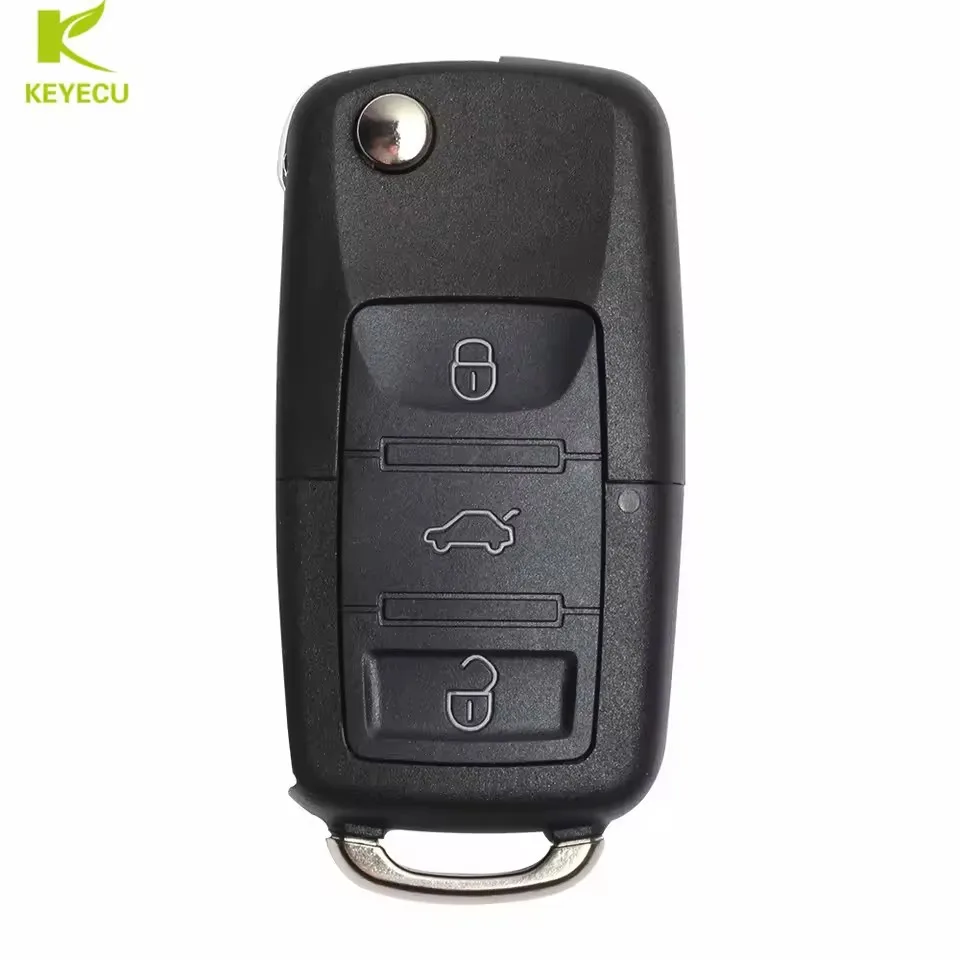 KEYECU Ersatz-Flip-Remote-Key 3 Tasten 434 MHz ID48-Chip für Volkswagen Golf Passat Polo Seat Skoda 1J0 959 753 DA – Detail 2