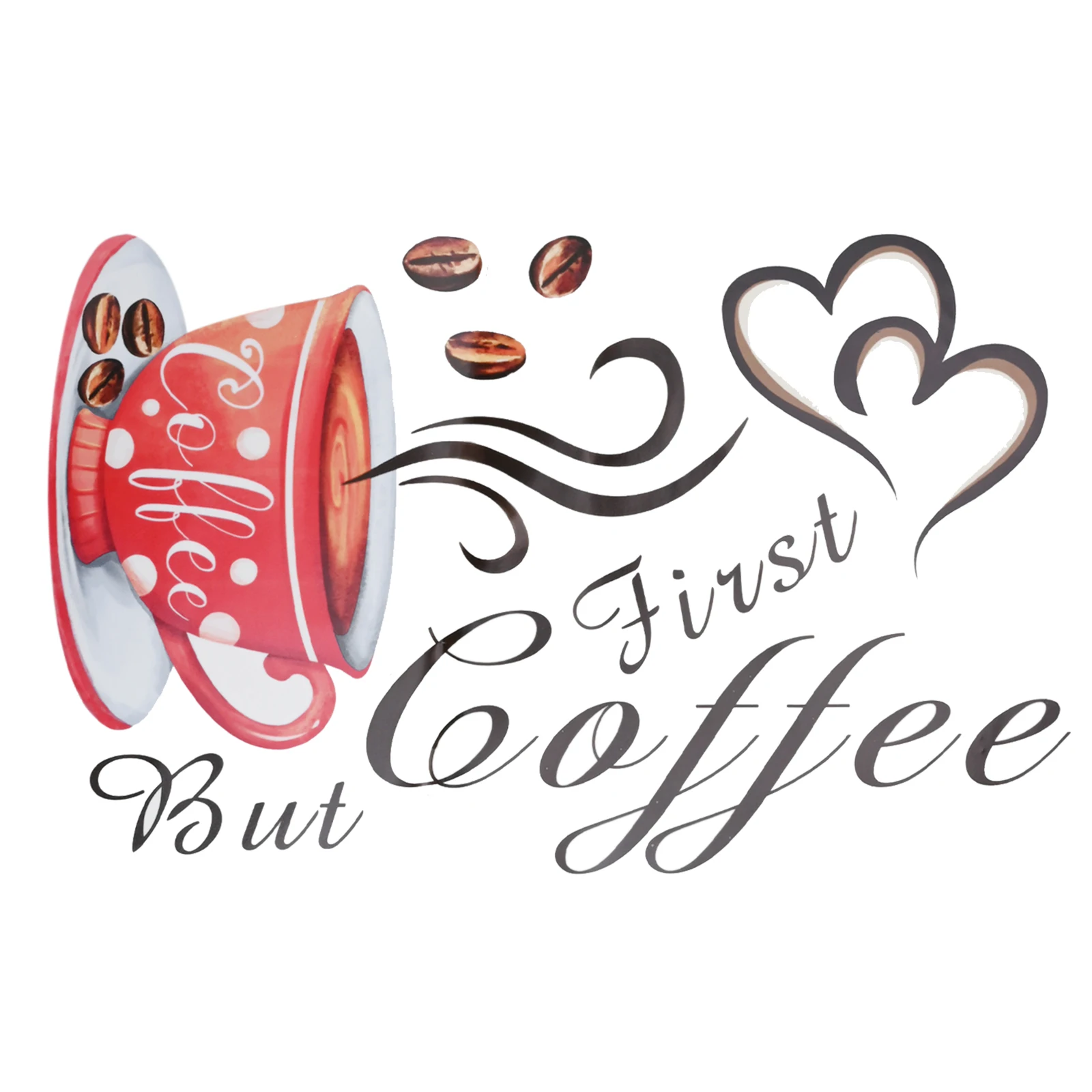 Wall Coffee Cup Vinyl Decals for Indoor Decoration - Designed for Smooth Surfaces in Food for service and Residential Areas