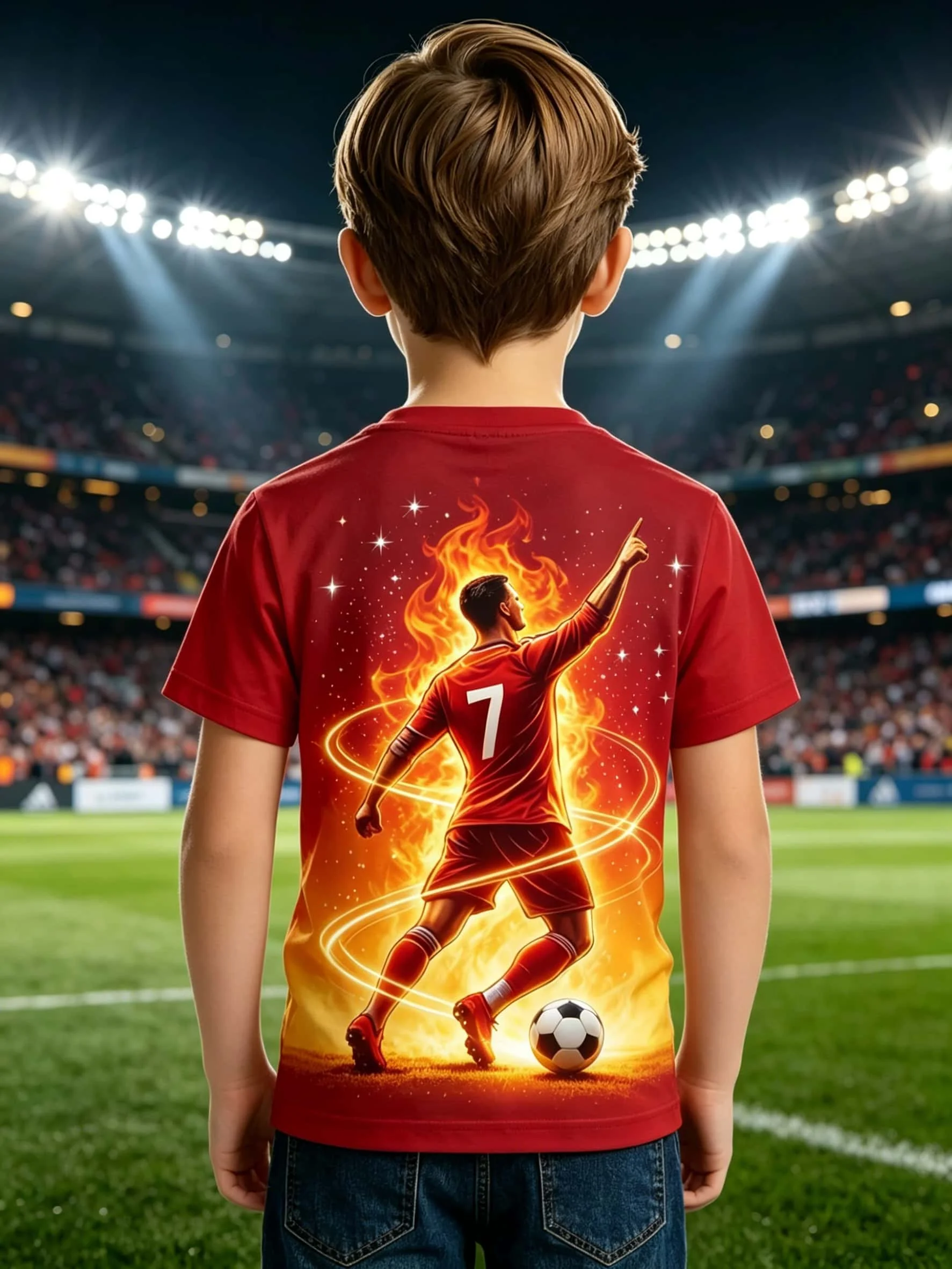 2026 Hot-selling Streetwear Sports T-shirt for Adults, Couples, and Children #7 Ronaldo Breathable Short-sleeved Children's Gift