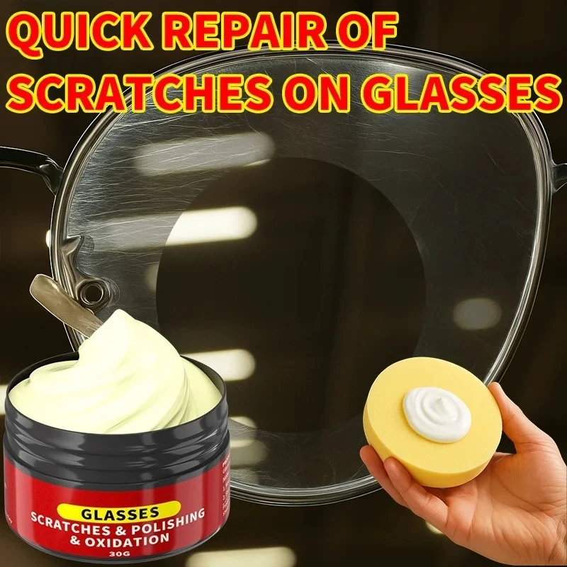 Eyeglass Scratch Repair Wax - Lens Polishing Agent, Anti-Fog Resin Glass Yellowing & Wear Repair Kit