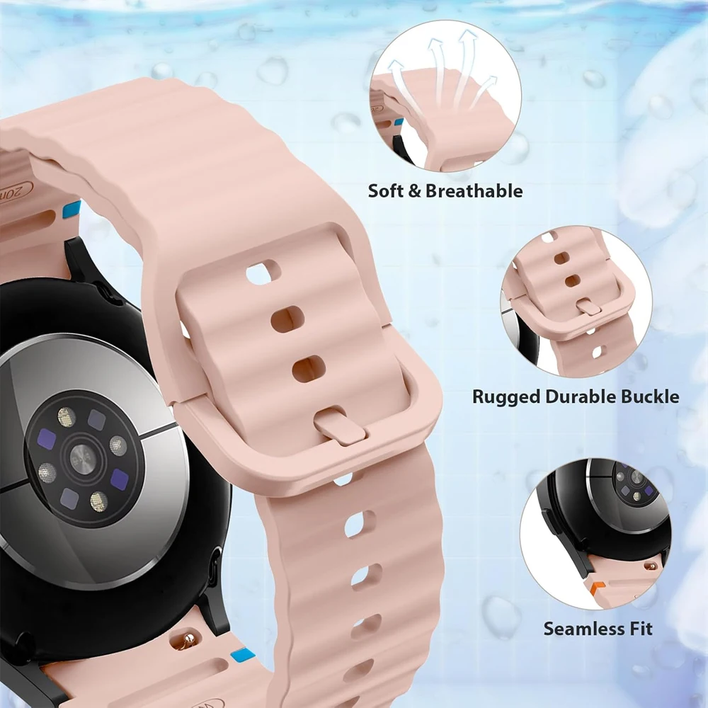 Спортивный ремешок для Samsung Galaxy watch 7/FE/4/5/6 classic/5 Pro 40 44 мм без зазоров браслет correa силиконовый ремень Galaxy watch 7 ремешки