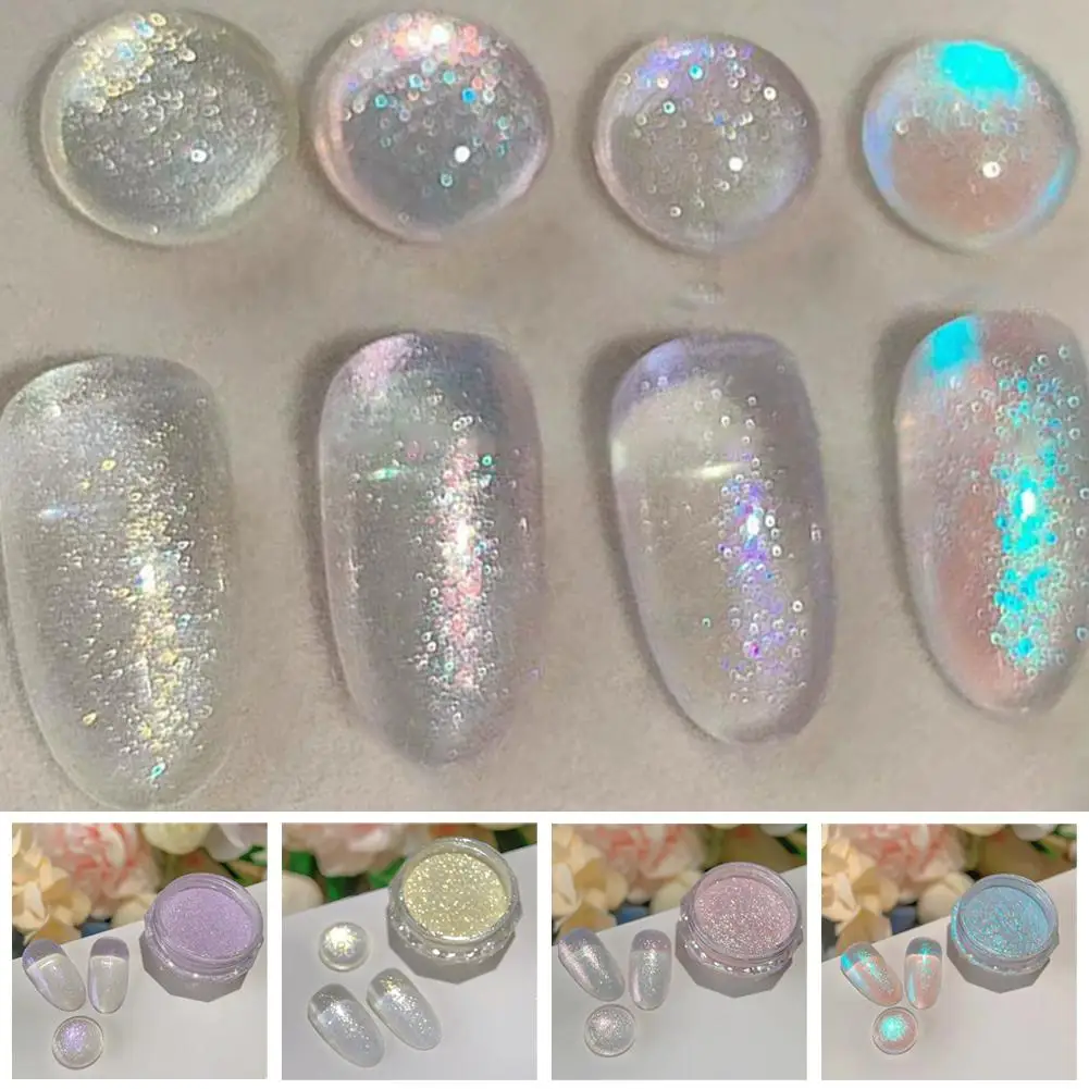 Poudre à ongles à paillettes pour chat, eau légère violette, fournitures magnétiques pour manucure, bricolage, poussière pour Nail Art, Pigment pour ongles Y3J5