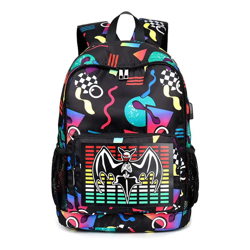 

Women Voice-activated LED Luminous USB Charging Harajuku Backpack Boy Girls SchoolBags Teenagers Printing Bagpack Satchel rugzak